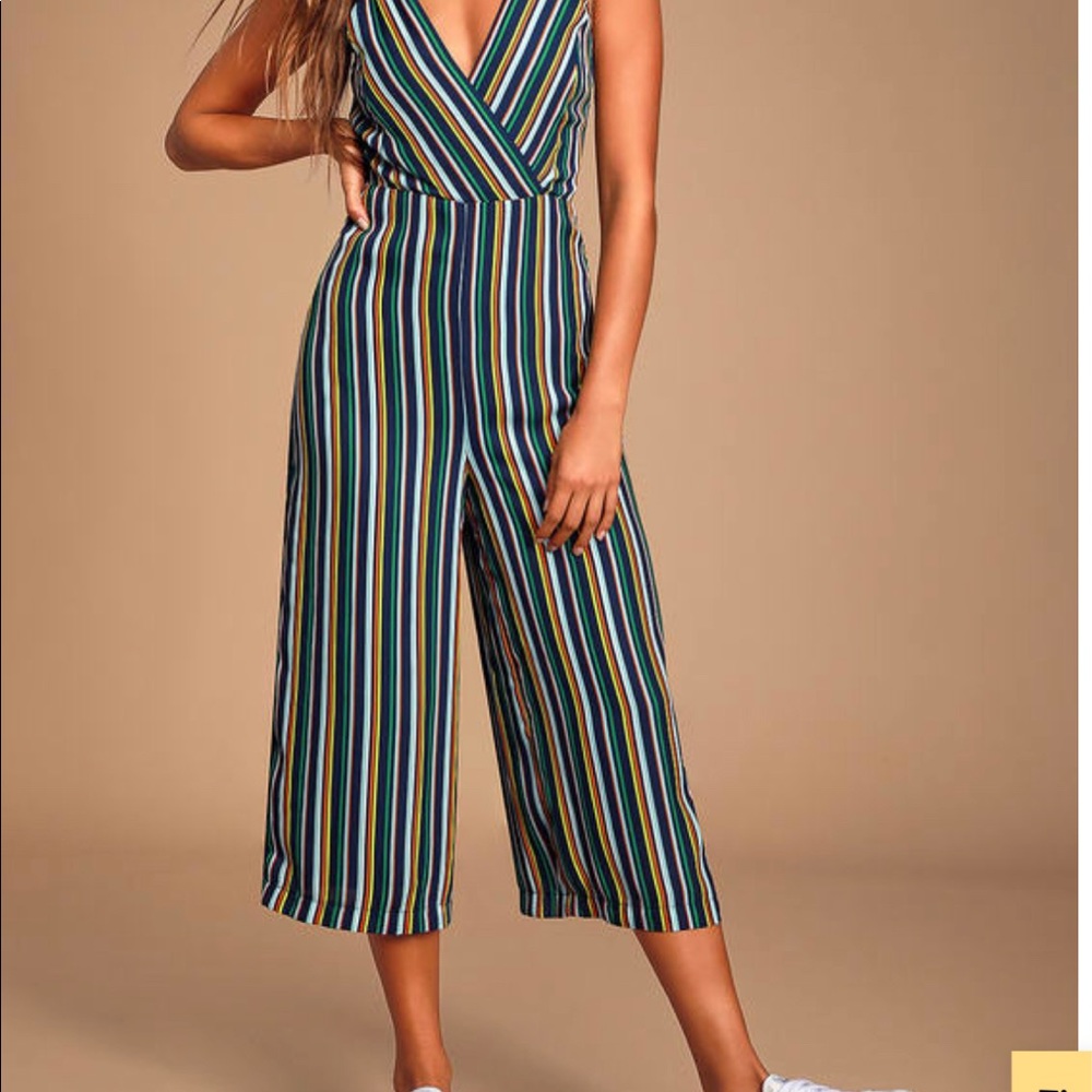 Lulu’s | multicolored striped jumpsuit - Picture 3 of 15